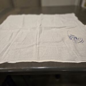 One Vintage Muslin Cloth Dutch Girl White Tea Towel.